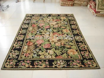 Hand-woven Needle Tip 100% Wool Carpet Handmade Needlepoint Knitted Table Decor Luxury Natural Sheep Wool