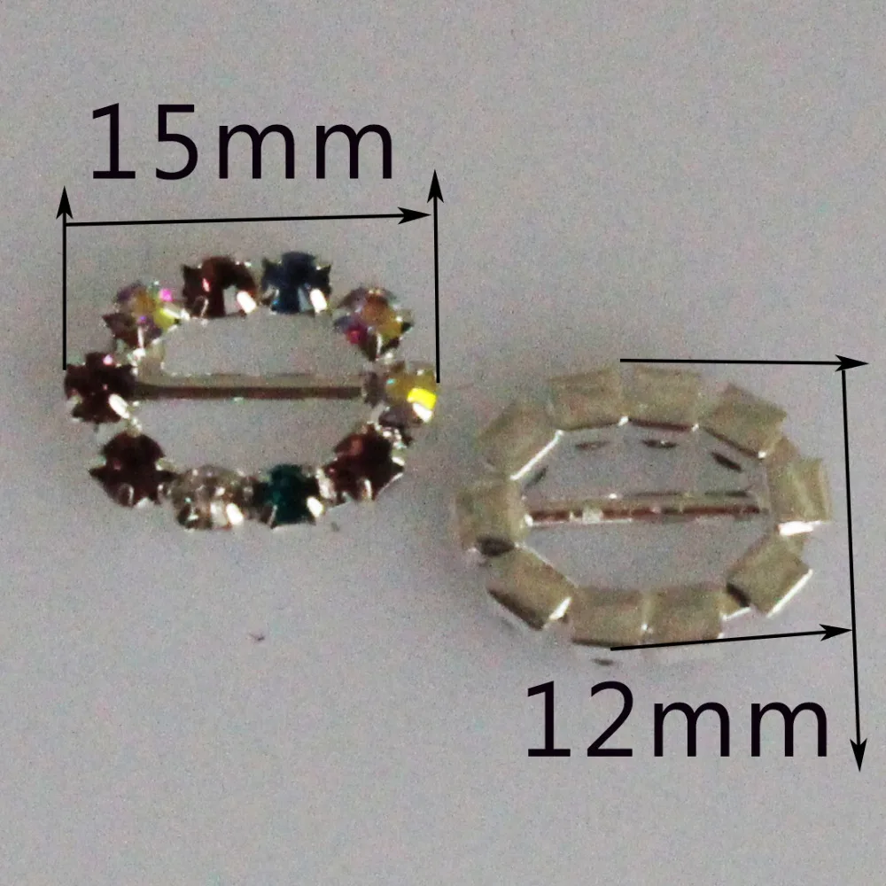  New 10 Pc Variety of Rhinestone Buckles Invitation Card Wedding Ribbon Slider Colorful crystal buck - 32861224878
