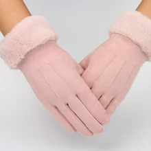 DEER Story Женские Элегантные перчатки для вождения с сенсорным экраном зимние ветрозащитные теплые розовые черные длинные женские перчатки