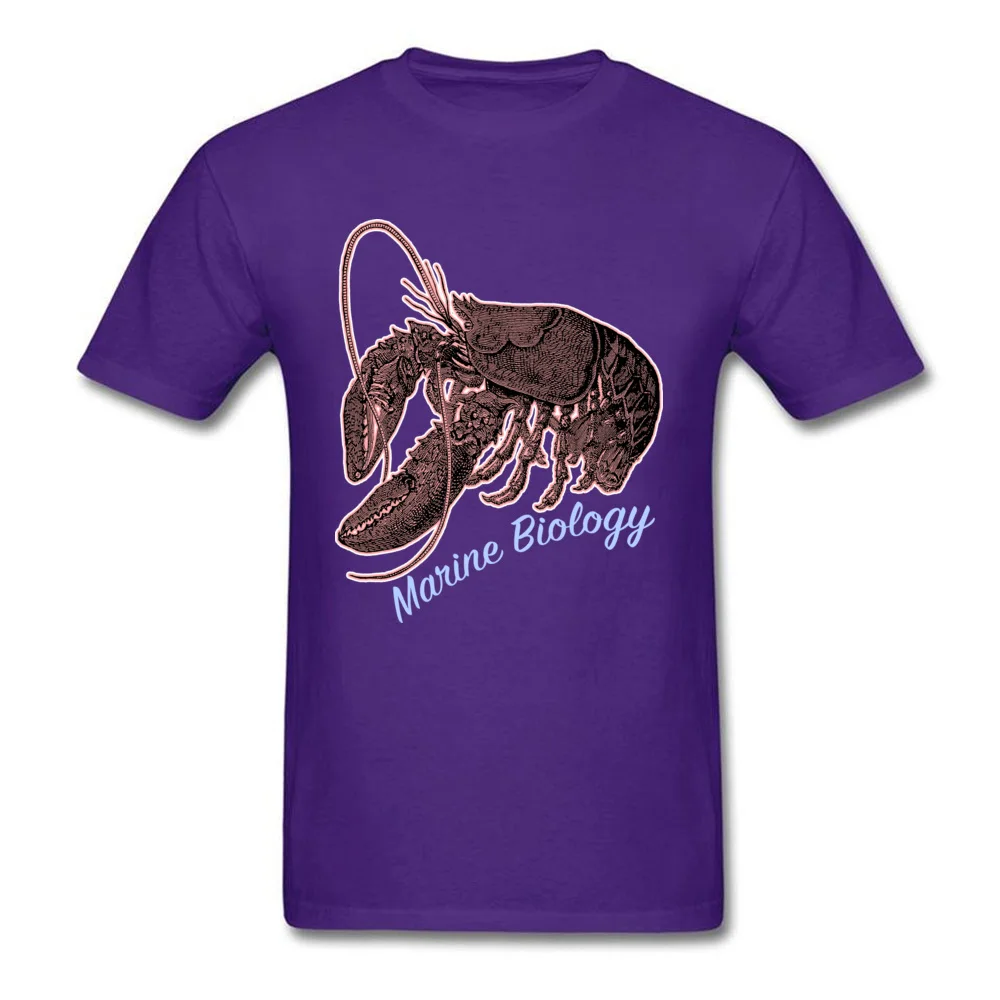  Men Tshirts cosie Hip hop T Shirt Pure Cotton Round Neck Short Sleeve Camisa Sweatshirts Summer/Fall Free Shipping Marine Biology Lobster Illustration Oceanography Marine Li purple