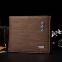 Bogesi Short Horizontal Vertical Design Men's Leather Purse Man Wallet Credit Card Holder For Male 2