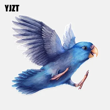 

YJZT 13.7*12.6CM Beautiful Parrot Flight Wings Decor Car Sticker High Quality PVC Personalized 11A0110