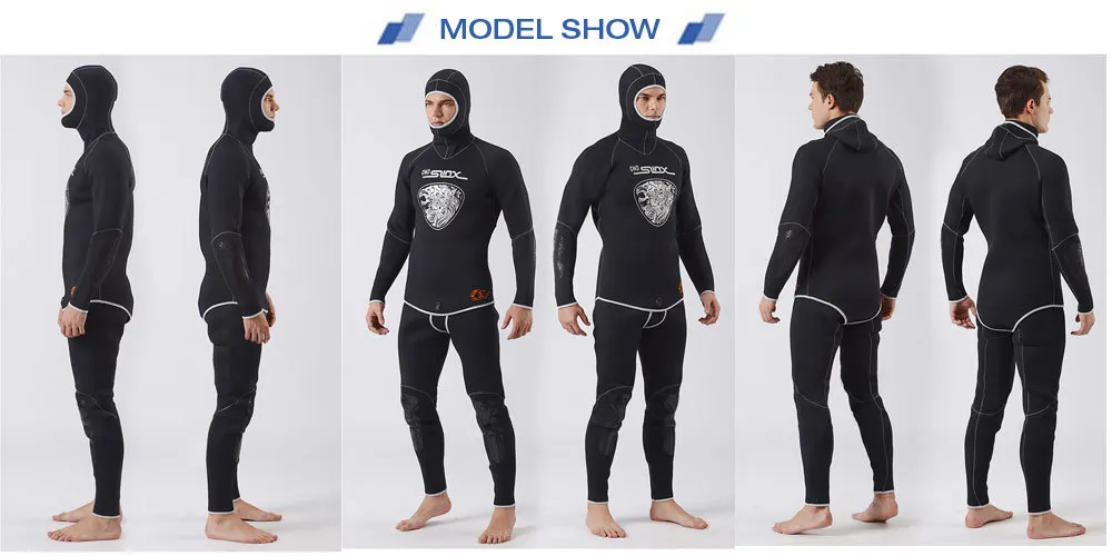 SLINX 1301 Men 5MM Two-piece Sunblock Diving Suit Wetsuit with Headgear