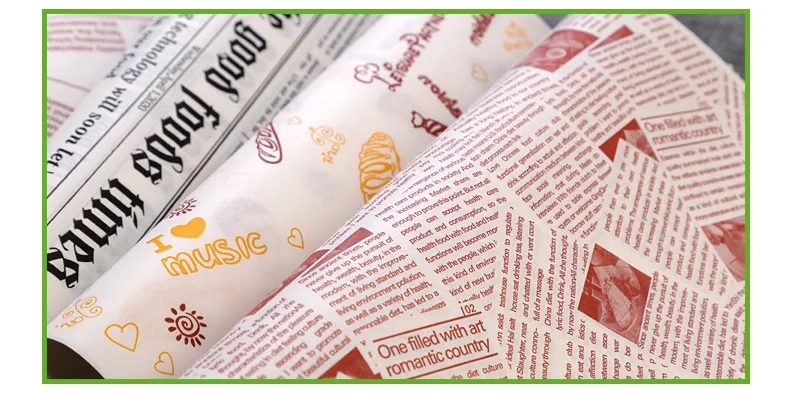 100 шт 26x36 см Одноразовый бумажный поднос коврики маслостойкая Восковая бумага для упаковки пищевых продуктов для ресторана фаст-фуд заказной поставщик