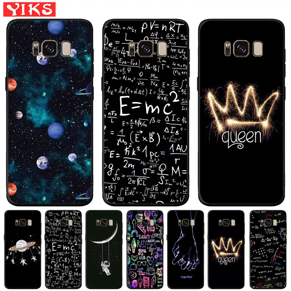 

Luxury Space Phone Case For Samsung Galaxy S10e S10 S9 S8 Plus Note 8 9 S7 Edge Black Soft Cover For Samsung S10+ Case Etui