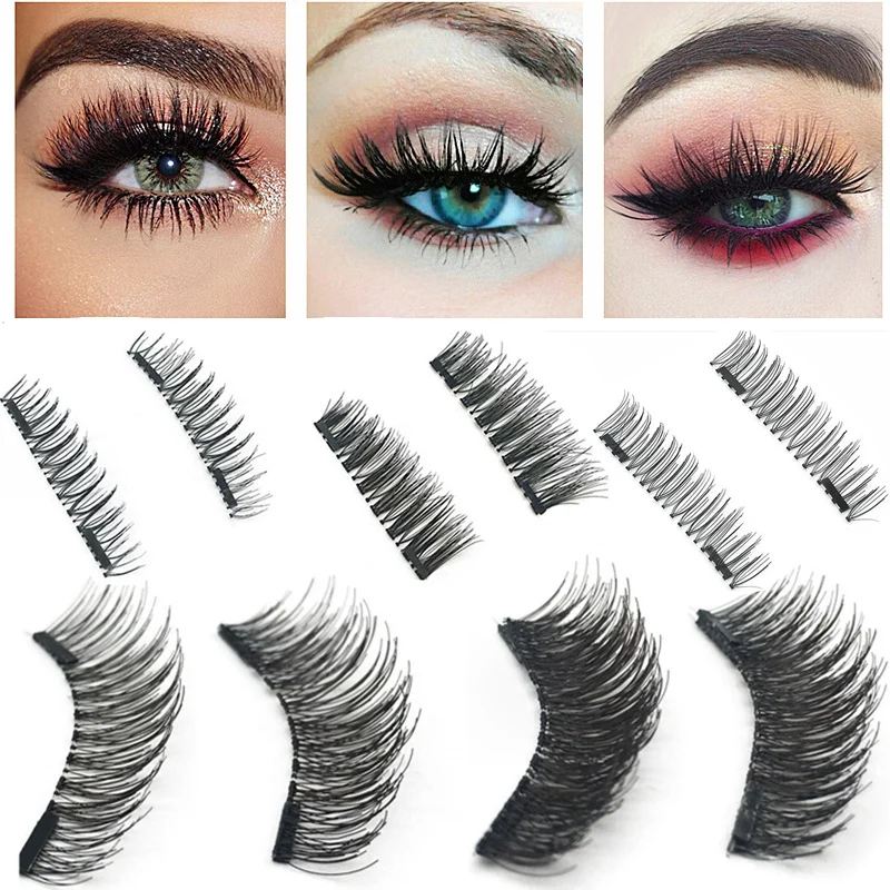 1 Pair 3D Mink Eyelashes with 2 2 Layers False Eyelashes