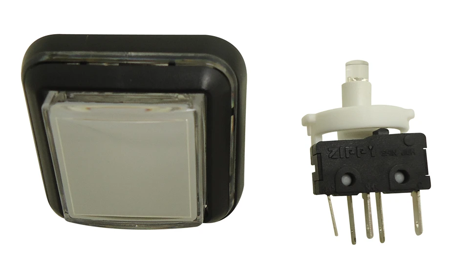 

2 pcs of rainbow type 38.2*38.2MM square lighted button illuminated push button with zippy micro switch for casino game machine