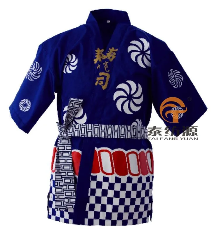 (10) Японский рабочая одежда суши комбинезоны Ресторан халате суши рабочая одежда кимоно униформа повар