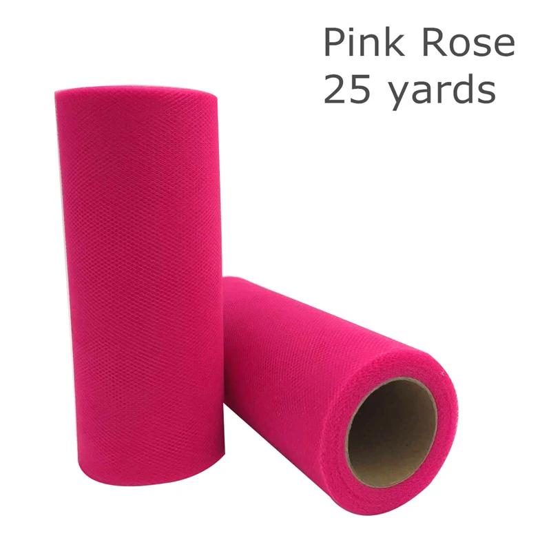 Блестящий рулон тюля с блестками 15 см* 22 м фатиновая катушка юбка-пачка из органзы лазер Сделай Сам Рождество свадебное украшение день рождения - Цвет: Pink Rose