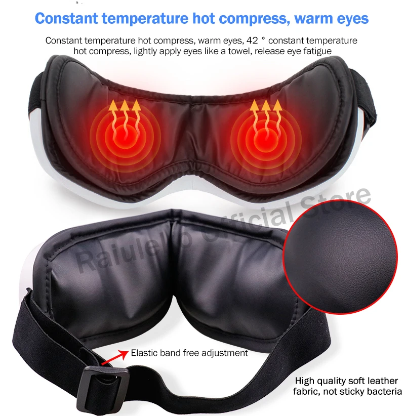 Online Elektrische Vibration Bluetooth Eye Massager Augen Pflege Gerät Falten Müdigkeit Entlasten Vibration Massage Heiße Kompresse Therapie Gläser