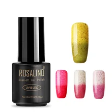 ROSALIND гель 1S черный флакон 7 мл хамелеон, изменяющийся от температуры T31-54 гель лак для ногтей Дизайн ногтей УФ и светодиодный Soack-Off гель лак