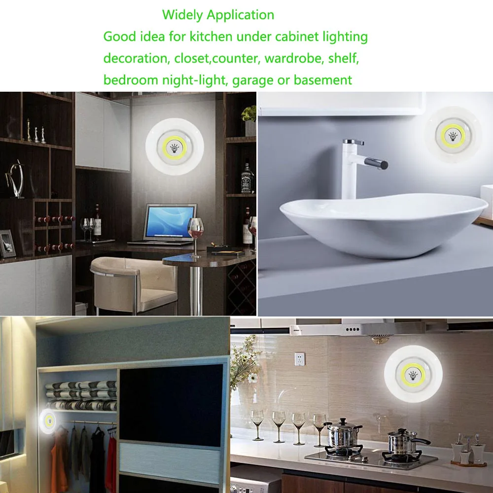 LED white light night light wireless remote control pat light Christmas Halloween bar decoration LED Under Cabinet Light