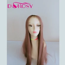 DOROSY волосы 250% Плотность 13*6 синтетический парик фронта шнурка модный цвет волоконный парик шнурка с предварительно сорванной линией волос