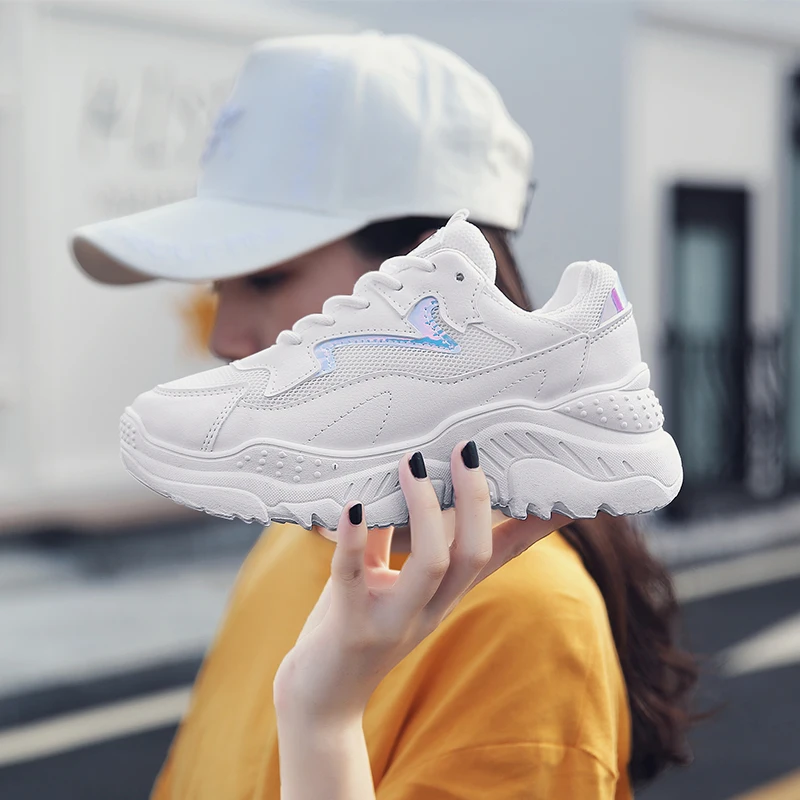 

2018 New Spring Autumn Women Shoes Ulzzang Breathable Fashion Zapatos Mujer Sneakers Shoes High Heel Canvas Shoes ladies shoes