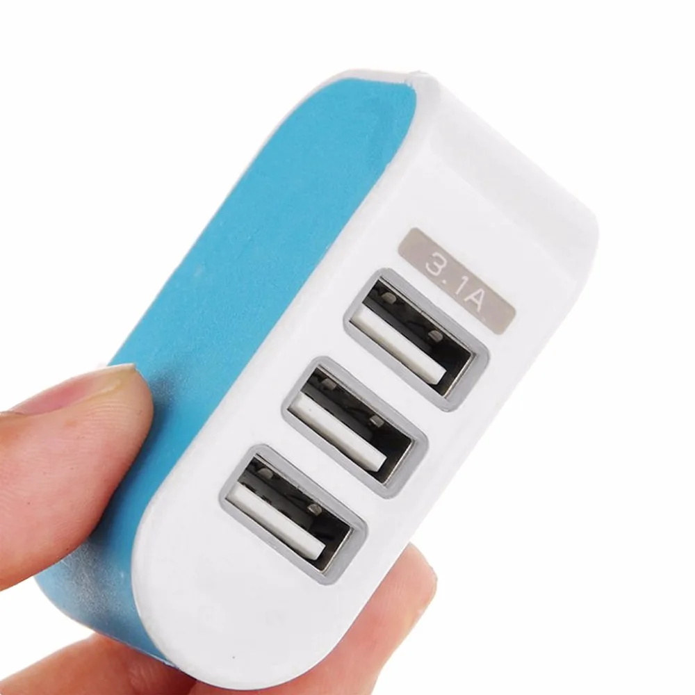 SIV высокое качество Стандартный 3.1a 3-Порты и разъёмы USB Портативный Travel AC Plug Зарядное устройство дома стены Адаптеры питания Зарядное