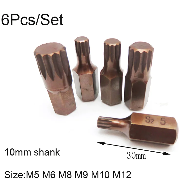 Buy 6Pcs Spline Screwdriver Torx Electric Drill Screwdriver Bit Socket Wrench