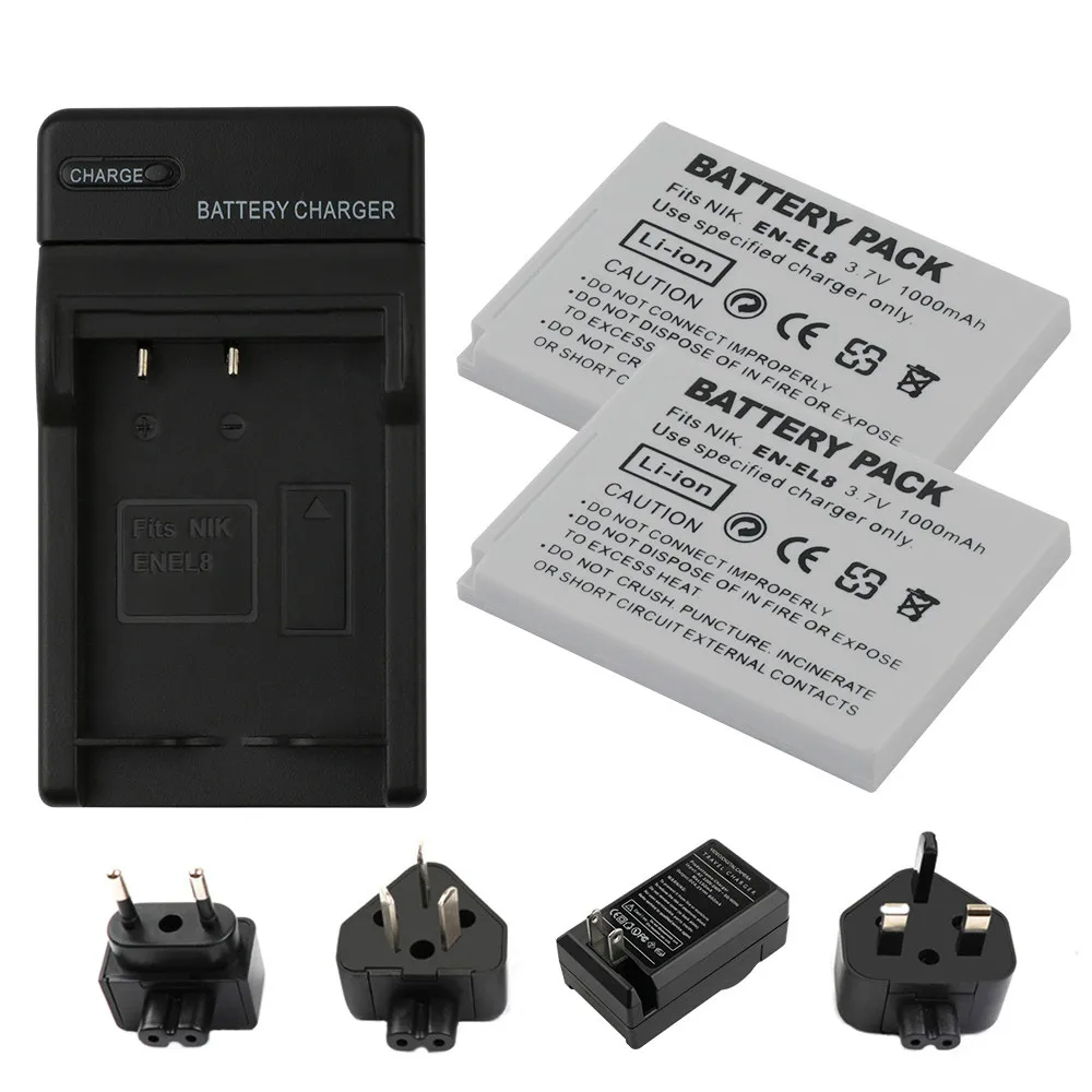 

RP EN-EL8, ENEL8 EL8 Camera Battery + Charger for Nikon Coolpix P1, P2 , S1, S2 , S3 , S5 , S50, S50c, S51, S51c, S52.
