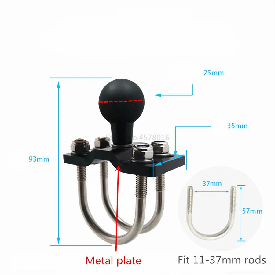 Двойной u-образный стержень из нержавеющей стали, держатель для Руля Мотоцикла, 1 дюйм, шаровое Крепление для мобильного телефона Gopro для Garmin ram Mount