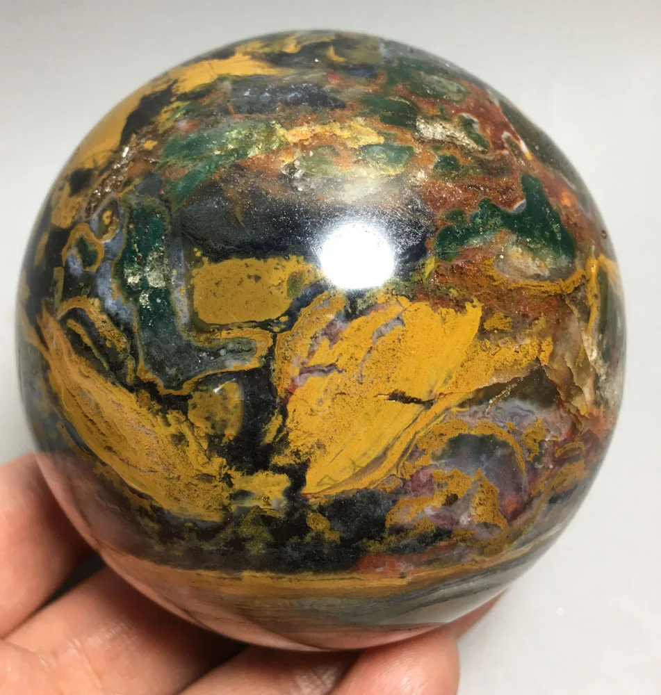 

863g NATURAL OCEAN JASPER QUARTZ CRYSTAL BALL HEALING graduation gifts