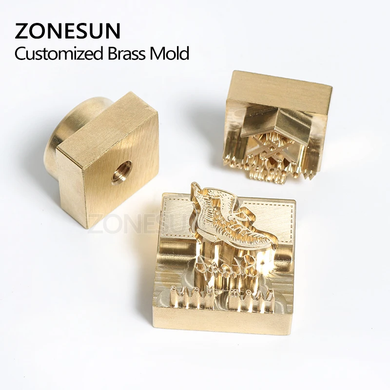 ZONESUN Brass stamp custom mold trademark wedding invitation card logo DIY wood leather cookie copp - 32893288880