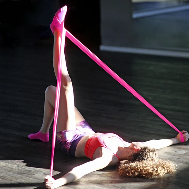 1.5m Yoga Pilates Stretch Resistance Band Exercise Fitness Band Training Elastic Exercise Fitness Rubber Unisex String Chest 2
