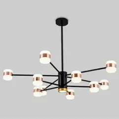 Modern nordic chandeliers lighting 6-16 heads creatvie black rose gold led ceiling hanging lamp for living dining room bedroom - Цвет корпуса: 10 heads