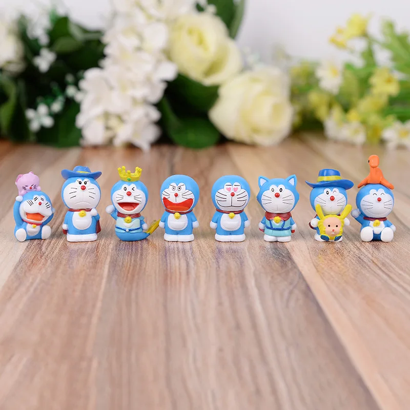

8pcs 3cm Anime Catoon Cute Doraemon Mini dolls PVC Action Figure toys gift Collectible Model Toys Girls Boys Children's Gift