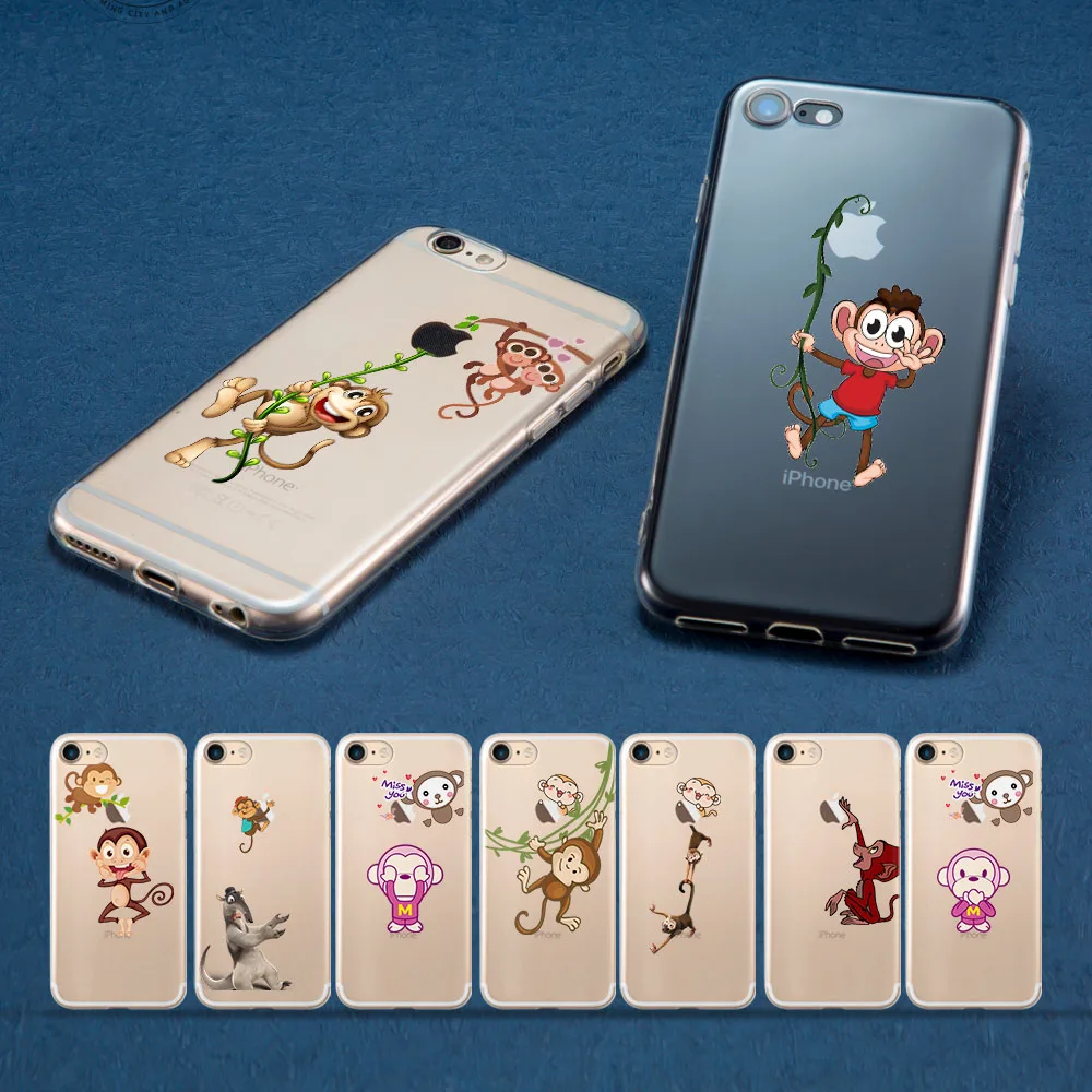 

Funny monkey on phone case for iPhone 6S Cases for iPhone XS Max XR 7 8 5 5S SE Monkey for iPhone 5 5S 6 6S Plus 7 8 Plus Cases