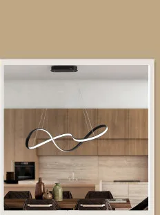 NEO GLeam White or Brown Finish C shape modern led chandelier for living room dining room kitchen room deco hanging chandelier