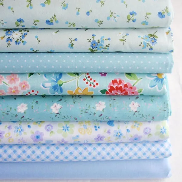 

160X50cm 8 Patterns Elegant Blue Cotton patchwork 100%cotton fabric meter Quilting Bedding Baby Textile for sewing Kids Quilt