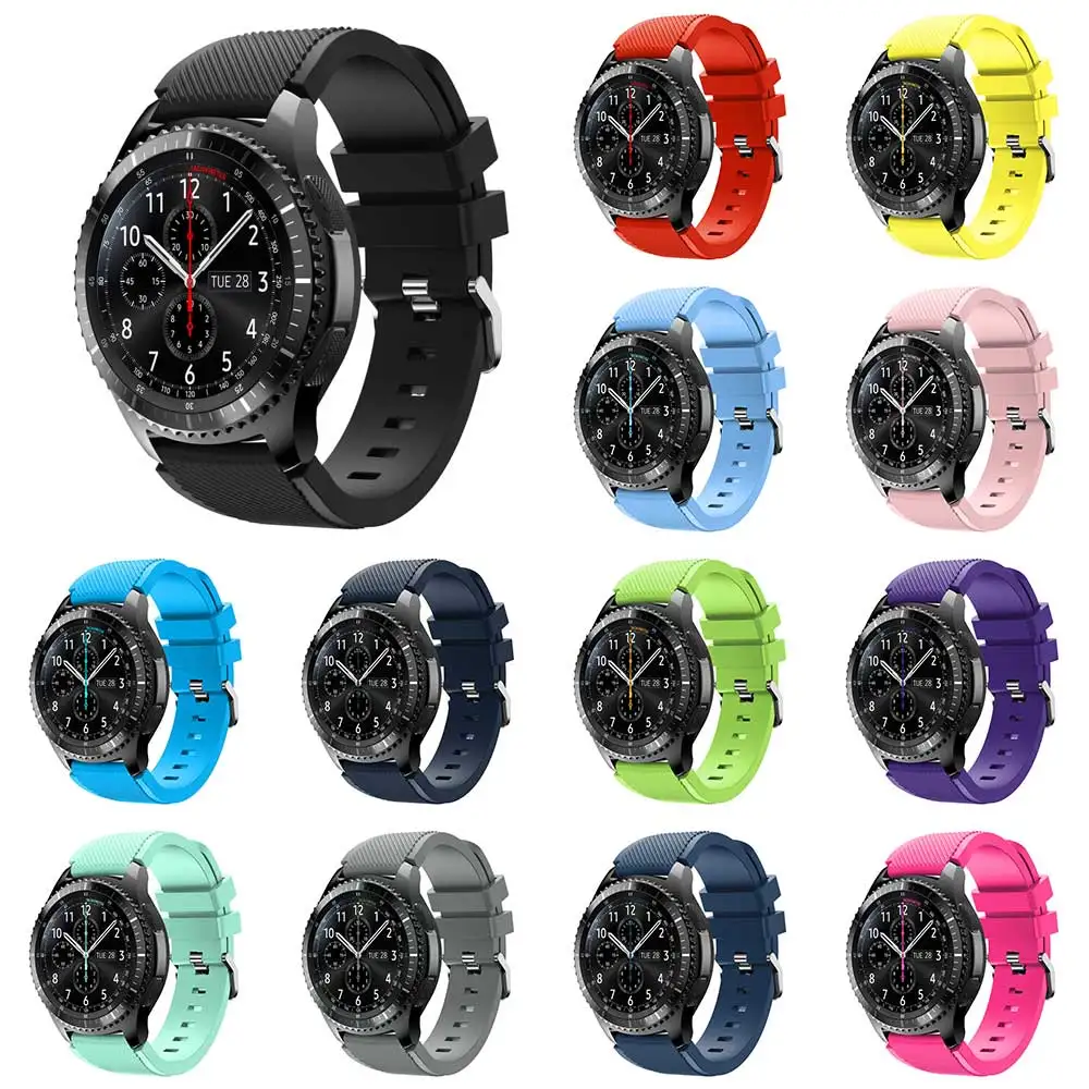 

Silicone Sport Watchband for Gear S3 Classic/ Frontier 22mm Strap for Samsung Galaxy Watch 46mm Band Replacement Strap Bracelet