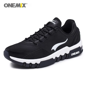 

ONEMIX Men's Sneakers Outdoor Air Cushion Sneakers Black Men's Shoes Damping Outdoor Sport Sneakers Breathable Male Shoes White