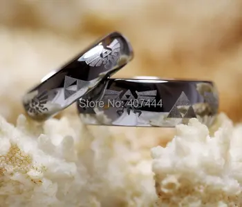 

YGK Free Shipping YGK JEWELRY Hot Sales 4mm 6mm 8mm Men's Comfort Fit Legend of Zelda Tungsten Ring Wedding Band