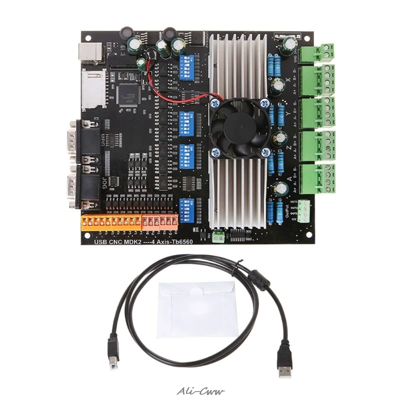 

USB MDK2 4 Axis Tb6560 Stepper Motor Driver Board 3.5A 24V with MPG Interface For CNC Engraving