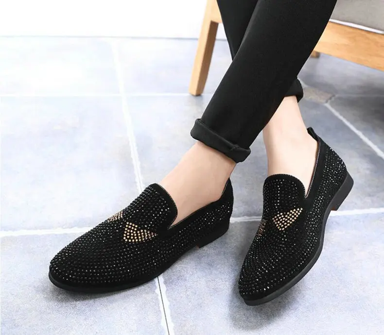 Men's Casual Shoes Shoes Men Breathable Slip-On Black Casual Shoes Men Summer Large Size Mens Loafers Rivet Boat Shoes Size 45 (5)