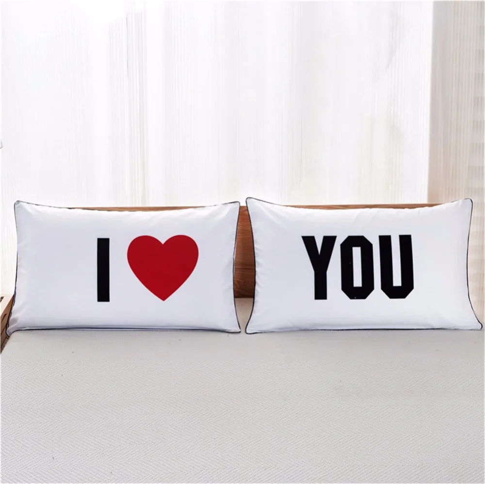 Lovely I Love You Pillowslip Романтическая свадьба подарок на день Святого Валентина пара