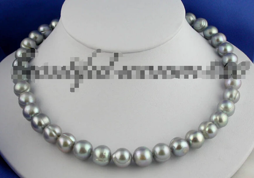 

FREE SHIPPING ****** z1511 17" 13mm round gray freshwater pearl necklace