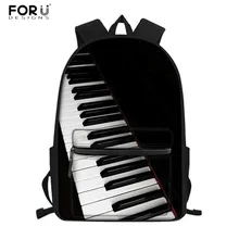 FORUDESIGNS Vintage set de mochilas escolares música notas piano teclado 3D impresión 3 uds la Escuela de moda mochilas para niños estudiantes mochila