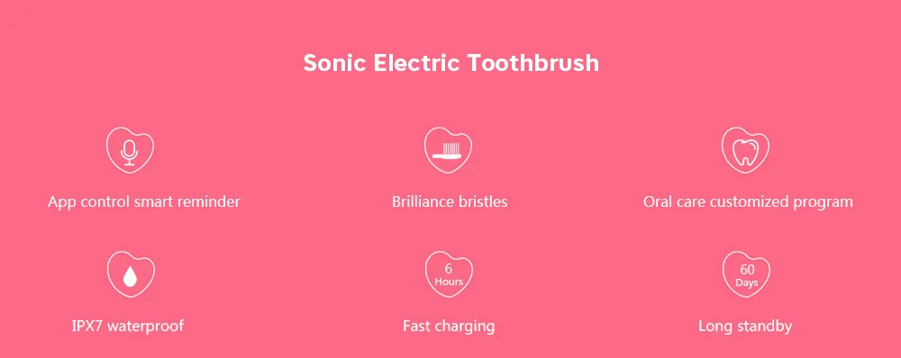 oclean Electric Toothbrush Set with 2 Brush Heads and 1 Wall-mounted Holder