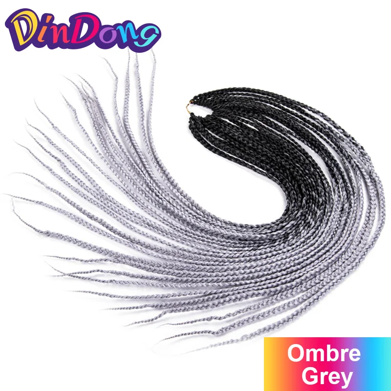 DinDong Ombre вязанная коробка косички для наращивания 24 дюйма Омбре высокотемпературное волокно синтетические плетеные волосы - Цвет: #24