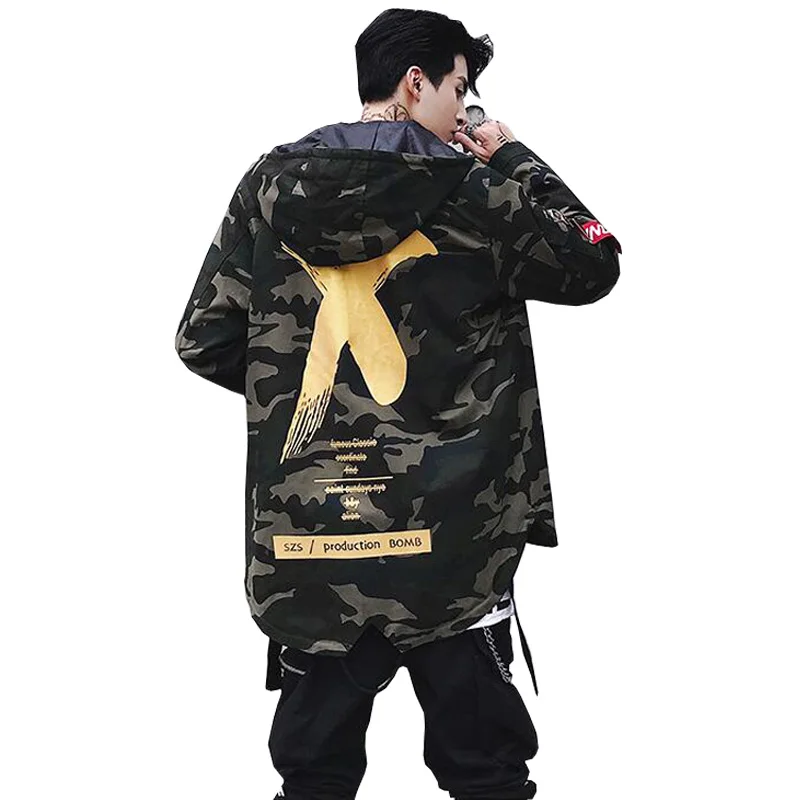 جديد الربيع سترة عسكرية الرجال معاطف عالية الشارع الشريط خليط الرجال منفذها معطف الطيار رحلة سترة انخفاض الشحن ABZ187