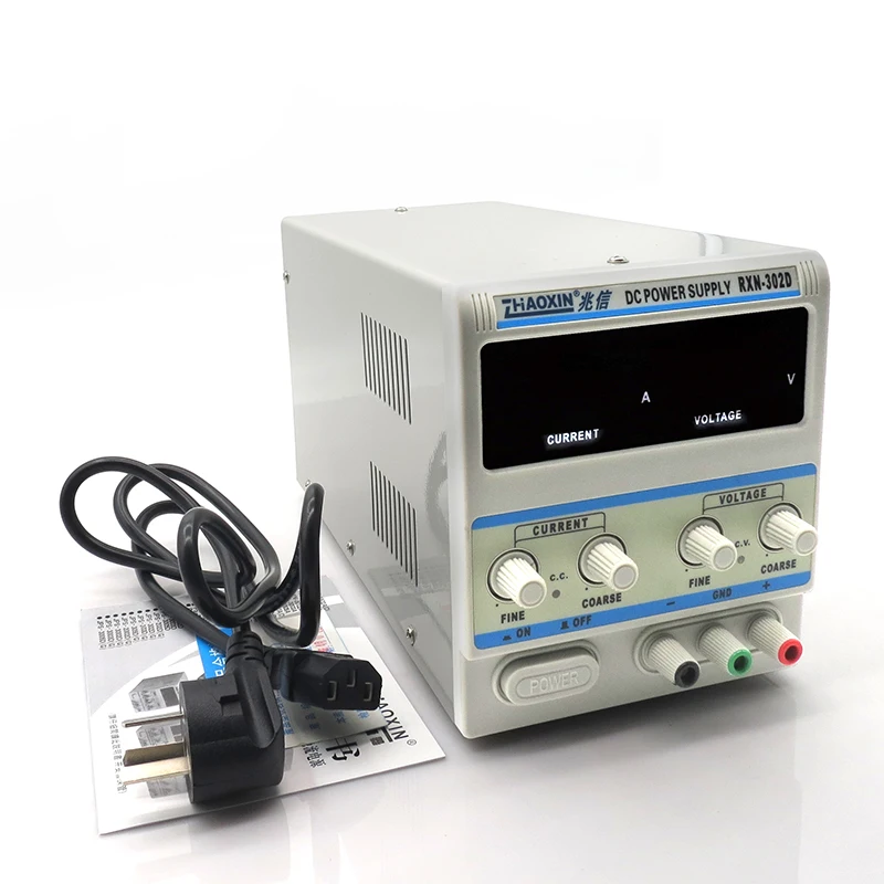 

ZHAOXIN 302D High precision Digital Adjustable DC Power Supply 0-30V 0-5V DC JACK For Lab Notebook Computer Repair EU Plug 220V