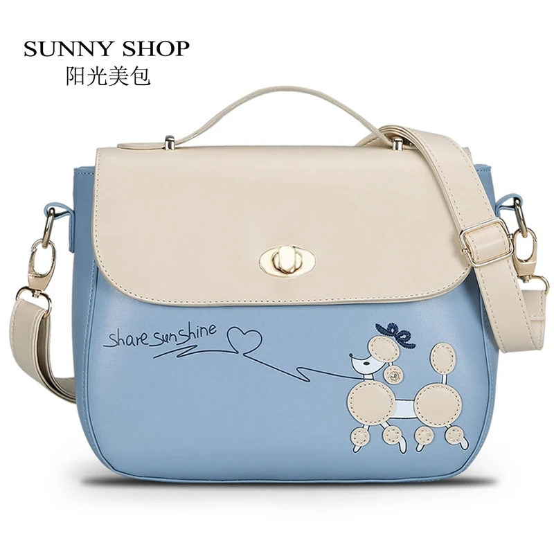 Sunny Pretty Women Summer Messenger Bags Fresh Dog Cartoon Sunny Pretty Women Summer Messenger Bags Fresh Dog Cartoon Handbag Candy Color Shoulder For Age S