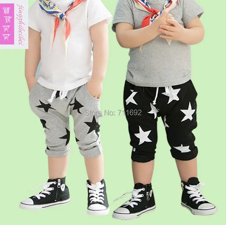Free shipping 2014 New fashion stars Capri pants baby boy Harem Pants kids trouser 5sizes/lot
