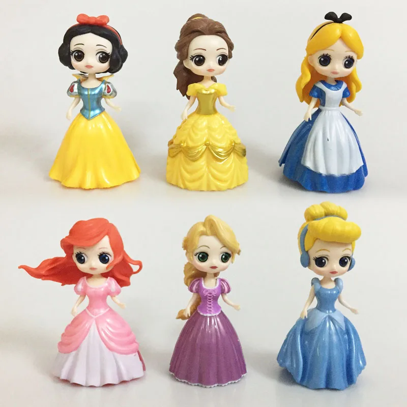 

Catoon anime Magic Clip Dolls Dress Magiclip Princess Cinderella mermaid Snow white Alice PVC action Figure Toys children Gifts