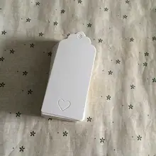 4*9 см квадратное Белое Сердце чистая Крафт-Бумага бирки Ювелирные изделия ценники этикетки карты бирки с пеньковой веревкой 300 шт./лот