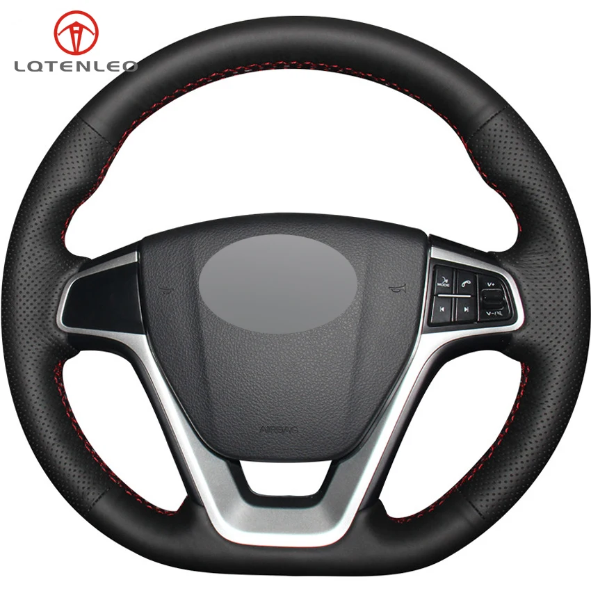 

LQTENLEO Black Artificial Leather Car Steering Wheel Cover For Geely Emgrand X7 Sport 2016-2019 Emgrand GL 2017-2019 Emgrand GT