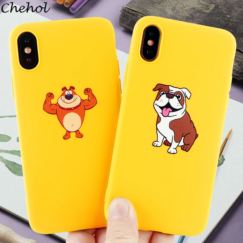 

Bulldog Fashion Phone Cases for IPhone X XS MAX XR 6 S 7 8 Plus Case Animal Soft Silicone Fitted Cell Phone Cover Accessories