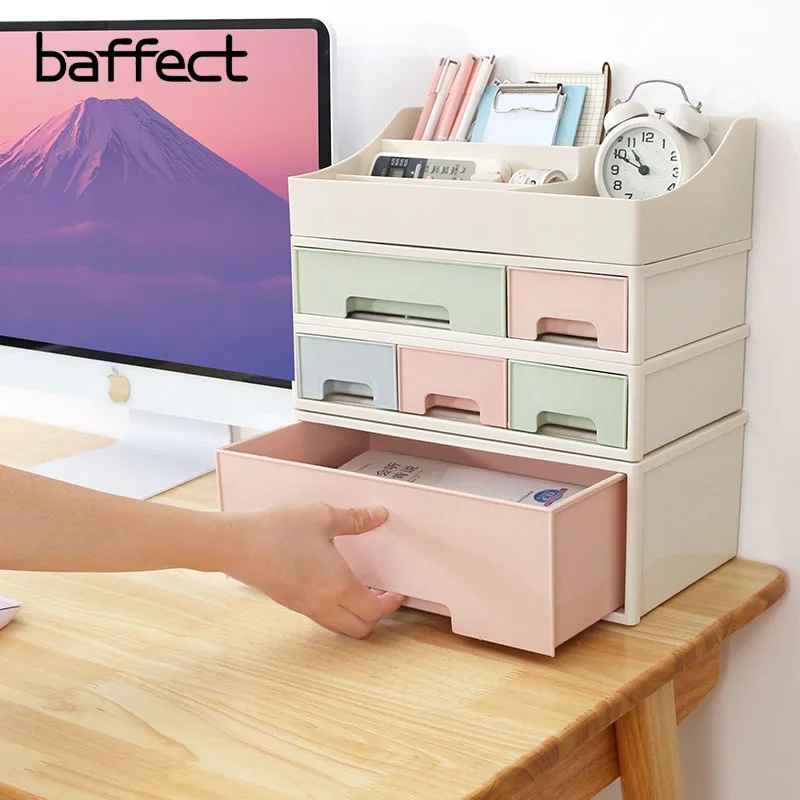 

Cosmetic Jewelry Drawer Organizer Office Storage Desktop Makeup Case Plastic Makeup Brush Box Lipstick Remote Control Holder