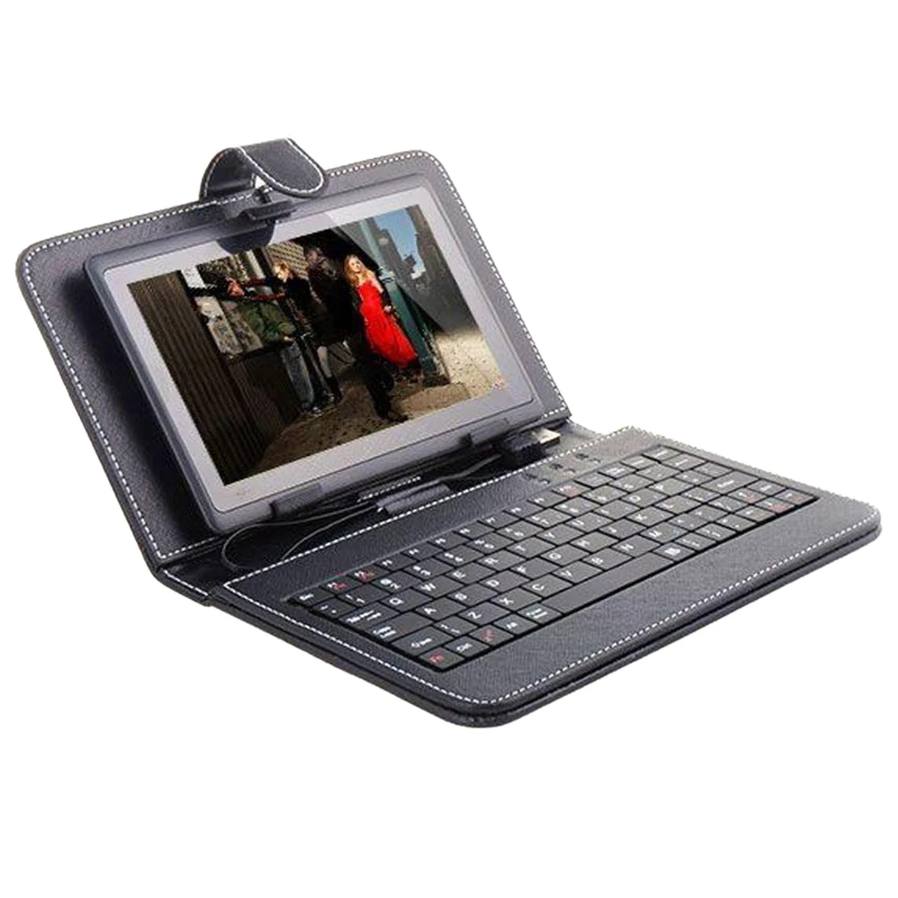 YOC Leather Style Cover Case with USB Keyboard for 7" inch Tablet PDA